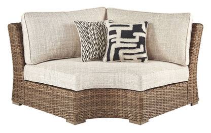 Beachcroft - Beige - Curved Corner Chair w/Cushion - Hornell Furniture Outlet