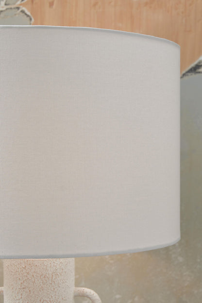 Perringhill - Metal Table Lamp - Distressed White - Hornell Furniture Outlet