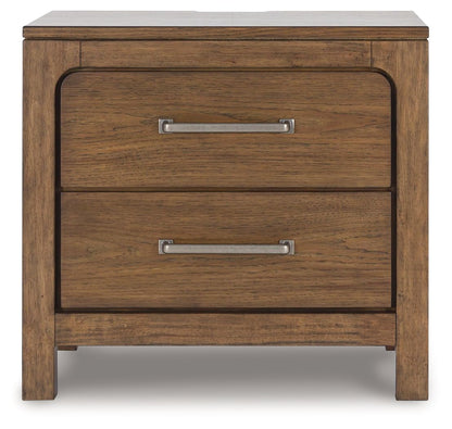 Cabalynn - Light Brown - Two Drawer Night Stand - Hornell Furniture Outlet