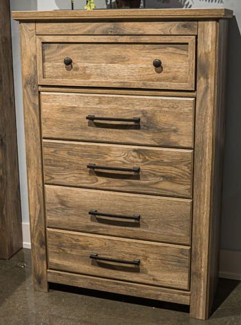 Rusticott - Brown - Five Drawer Chest - Hornell Furniture Outlet