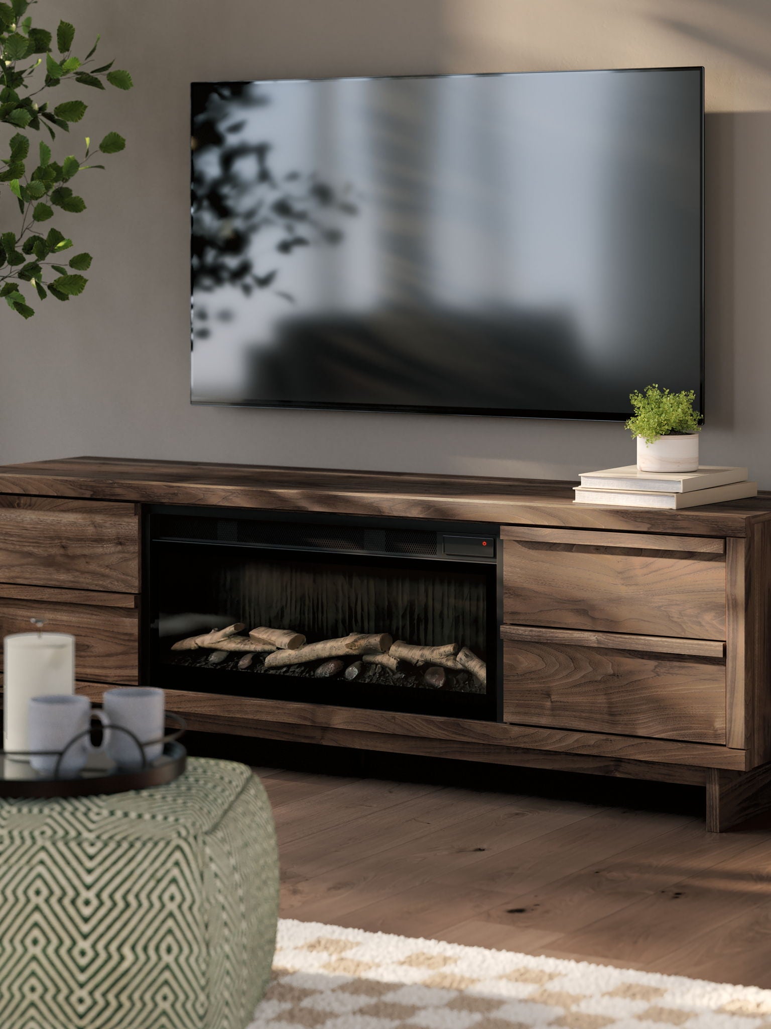 Zadilyn - TV Stand With Fireplace Option - Hornell Furniture Outlet