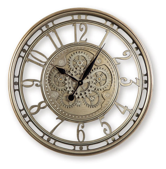 Gilover - Champagne Finish - Wall Clock - Hornell Furniture Outlet