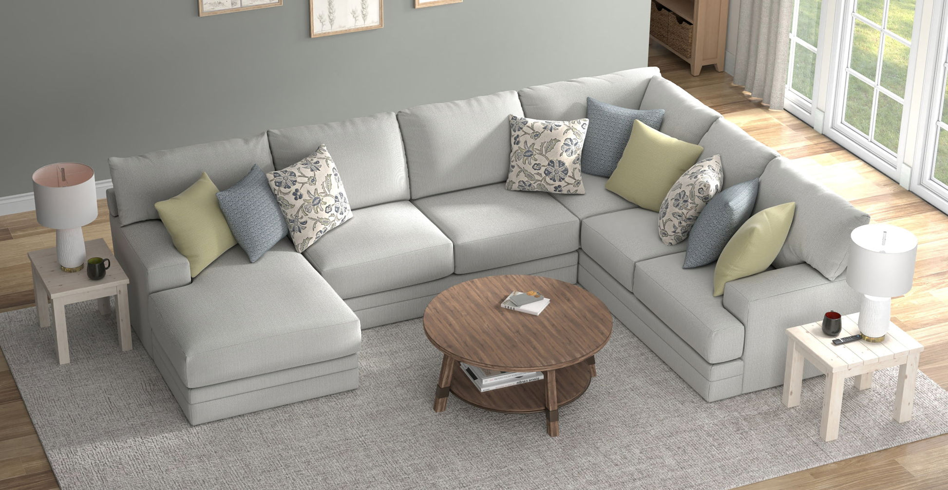 Stockbridge - Sectional With Comfort Coil Seating And 9 Accent Pillows Included - Hornell Furniture Outlet