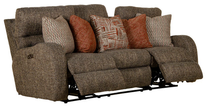 Liam - Power Headrest Power Lay Flat Reclining Sofa - Coal - Hornell Furniture Outlet