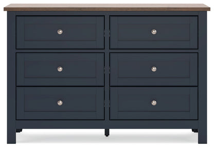 Landocken - Brown / Blue - Dresser - Hornell Furniture Outlet