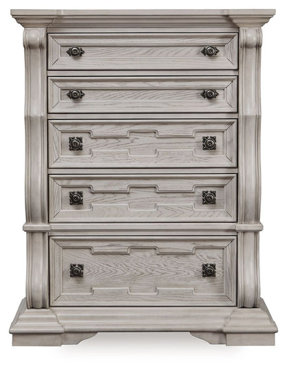 Bruchandi - Antique White - Five Drawer Chest - Hornell Furniture Outlet