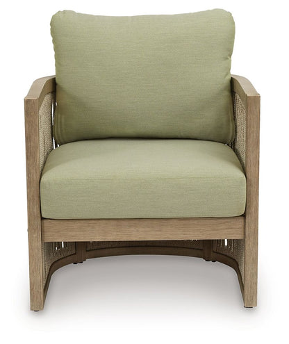 Serena Shores - Beige / Green - Lounge Chair With Cushion (Set of 2) - Hornell Furniture Outlet