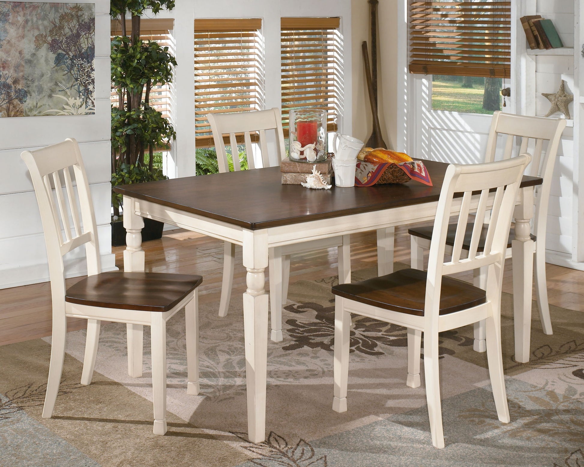 Whitesburg - Brown / Cottage White - Dining Room Side Chair (Set of 2) - Hornell Furniture Outlet