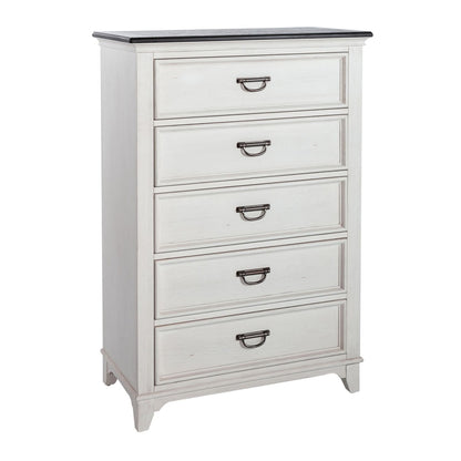 Allyson Park - 5 Drawer Chest - White - Hornell Furniture Outlet