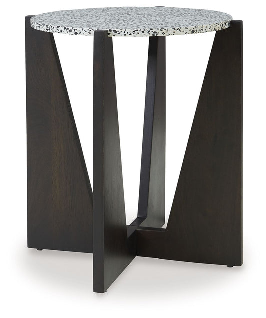 Tellrich - Black / White - Accent Table - Hornell Furniture Outlet