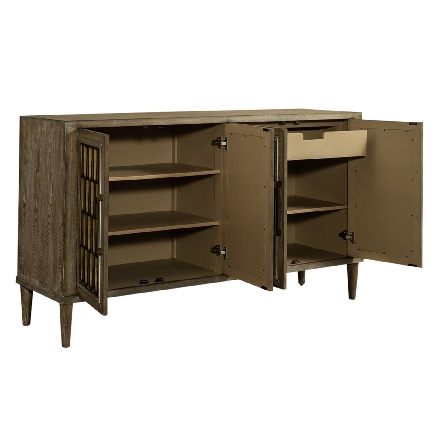Devonshire - 4 Door Accent Cabinet - Light Brown - Hornell Furniture Outlet