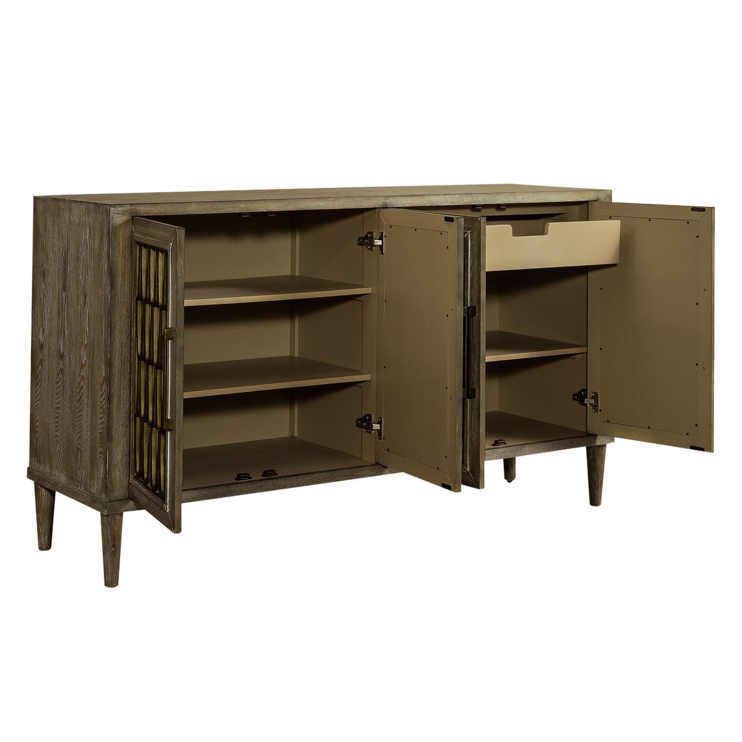Devonshire - 4 Door Accent Cabinet - Light Brown - Hornell Furniture Outlet