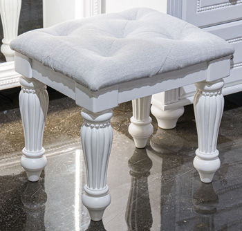 Kozlani - White - Vanity Upholstered Stool - Hornell Furniture Outlet