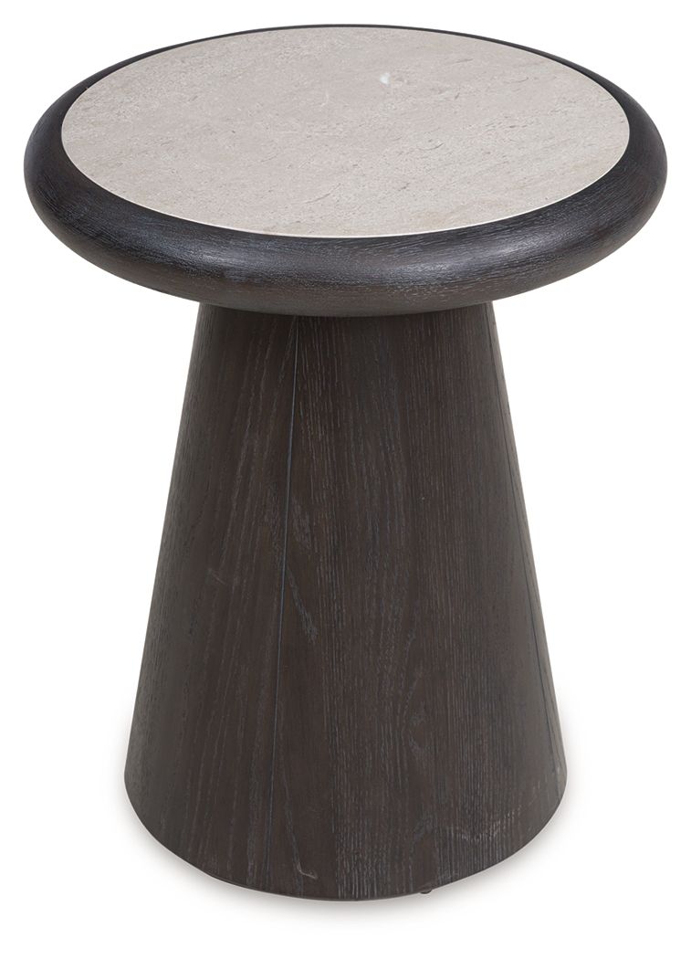 Bracken - French Black - Round End Table - Hornell Furniture Outlet