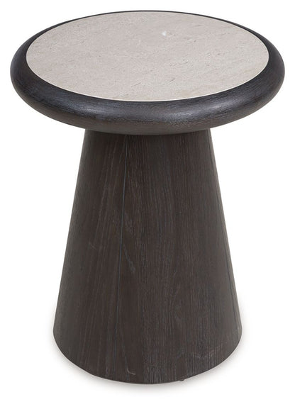 Bracken - French Black - Round End Table - Hornell Furniture Outlet