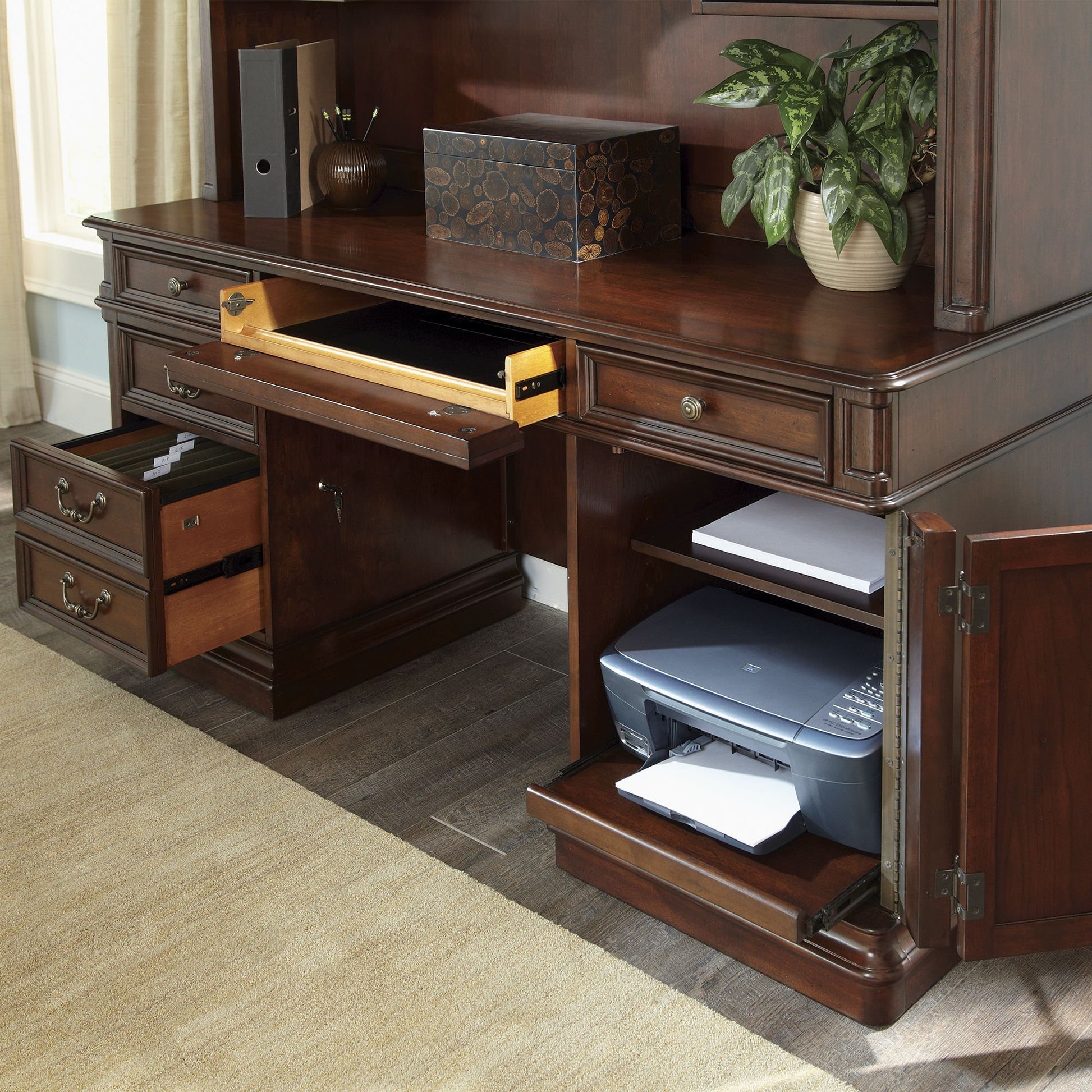 Brayton Manor - Credenza - Dark Brown - Hornell Furniture Outlet