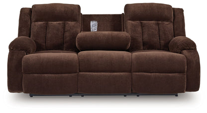 Free Wake - Chocolate - Reclining Power Sofa With Drop Down Table - Hornell Furniture Outlet