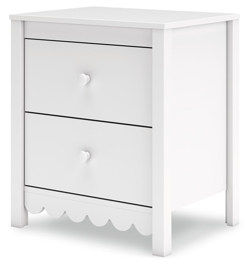Hallityn - White - Two Drawer Night Stand - Hornell Furniture Outlet