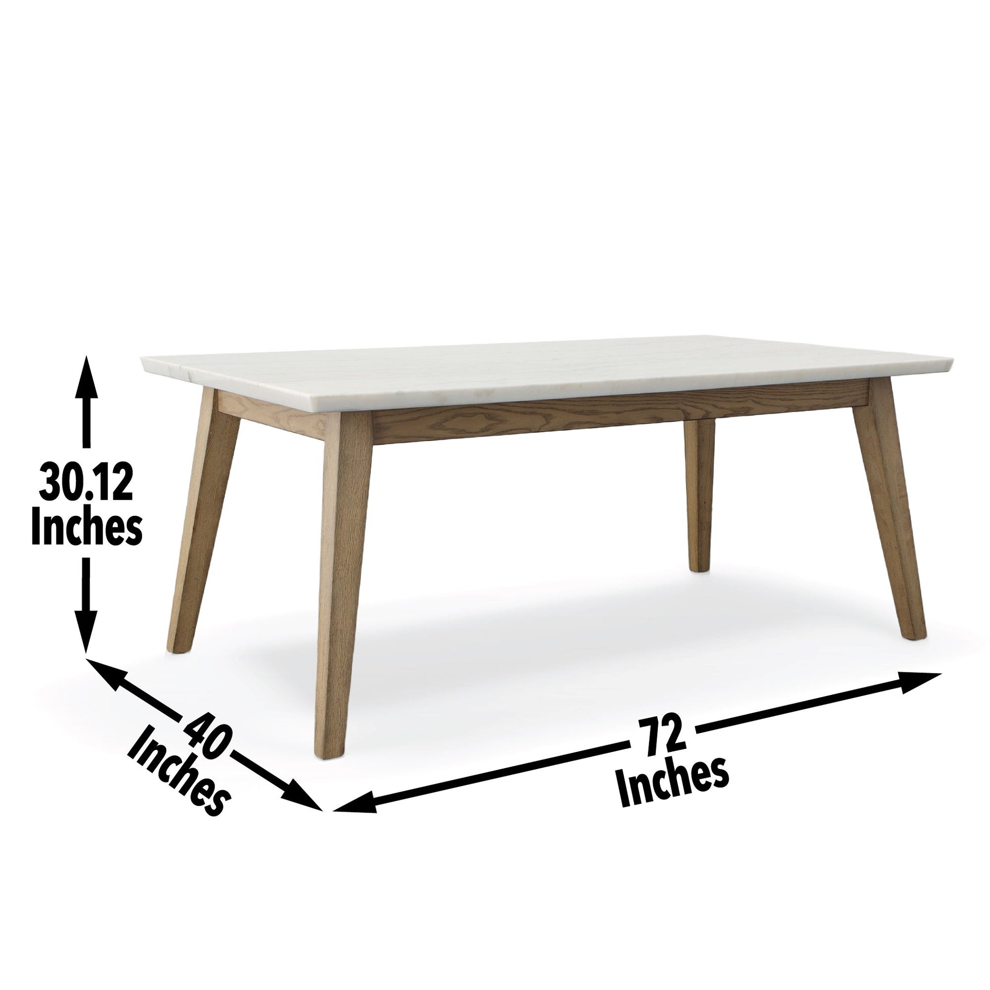 Vida - White Marble Top Dining Table - Dark Brown - Hornell Furniture Outlet