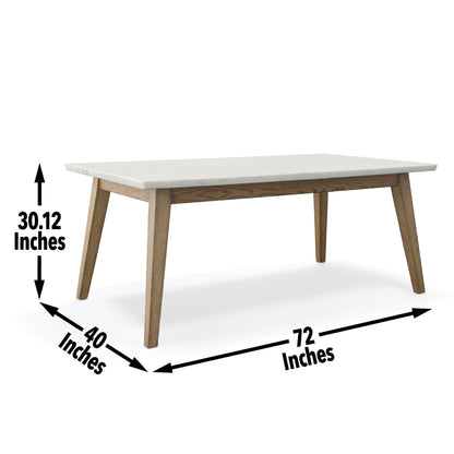 Vida - White Marble Top Dining Table - Dark Brown - Hornell Furniture Outlet