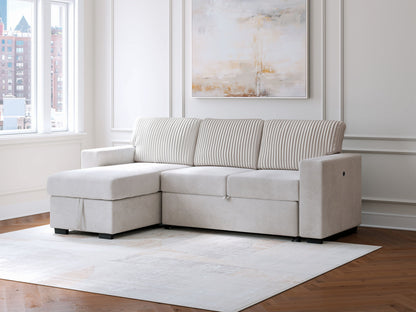 Wohlen - Alloy - 2 - Piece Sectional With Pop Up Sleeper And LAF Corner Chaise - Hornell Furniture Outlet