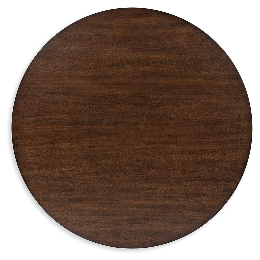 Korestone 2 - Dark Brown - Round Cocktail Table - Hornell Furniture Outlet