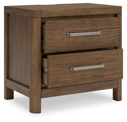Cabalynn - Two Drawer Night Stand - Light Brown - Hornell Furniture Outlet