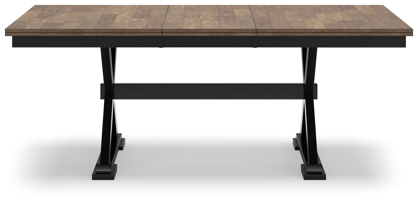 Wildenauer - Brown / Black - Rectangular Dining Extension Table - Hornell Furniture Outlet