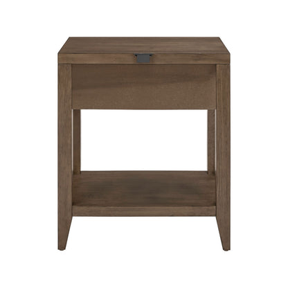 Shaker Lakes - Open Nightstand With Charging Station - Brown - Hornell Furniture Outlet