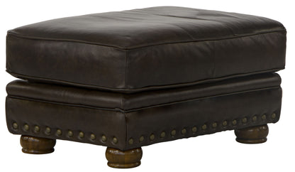 Roberto - Leather Ottoman - Cocoa - Hornell Furniture Outlet