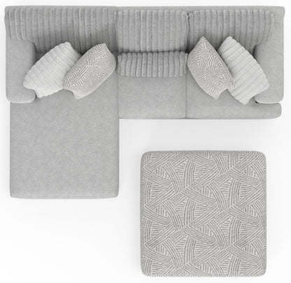 Logan - Upholstered Sectional With Comfort Coil Seating - 46" Cocktail Ottoman And Accent Pillows Included - Hornell Furniture Outlet