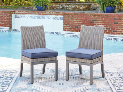 Half Moon Beach - Side Chair With Cushion (Set of 2) - Blue / Gray - Hornell Furniture Outlet