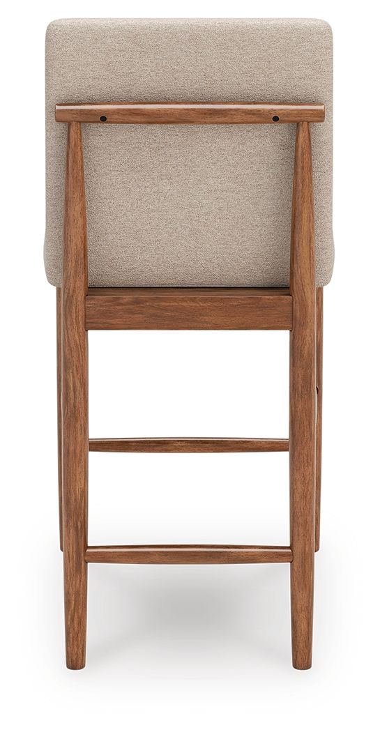 Isanti - Upholstered Barstool (Set of 2) - Light Brown - Hornell Furniture Outlet