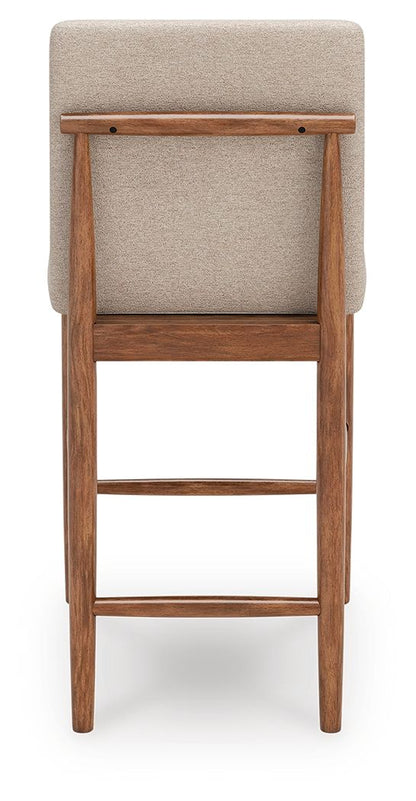 Isanti - Upholstered Barstool (Set of 2) - Light Brown - Hornell Furniture Outlet