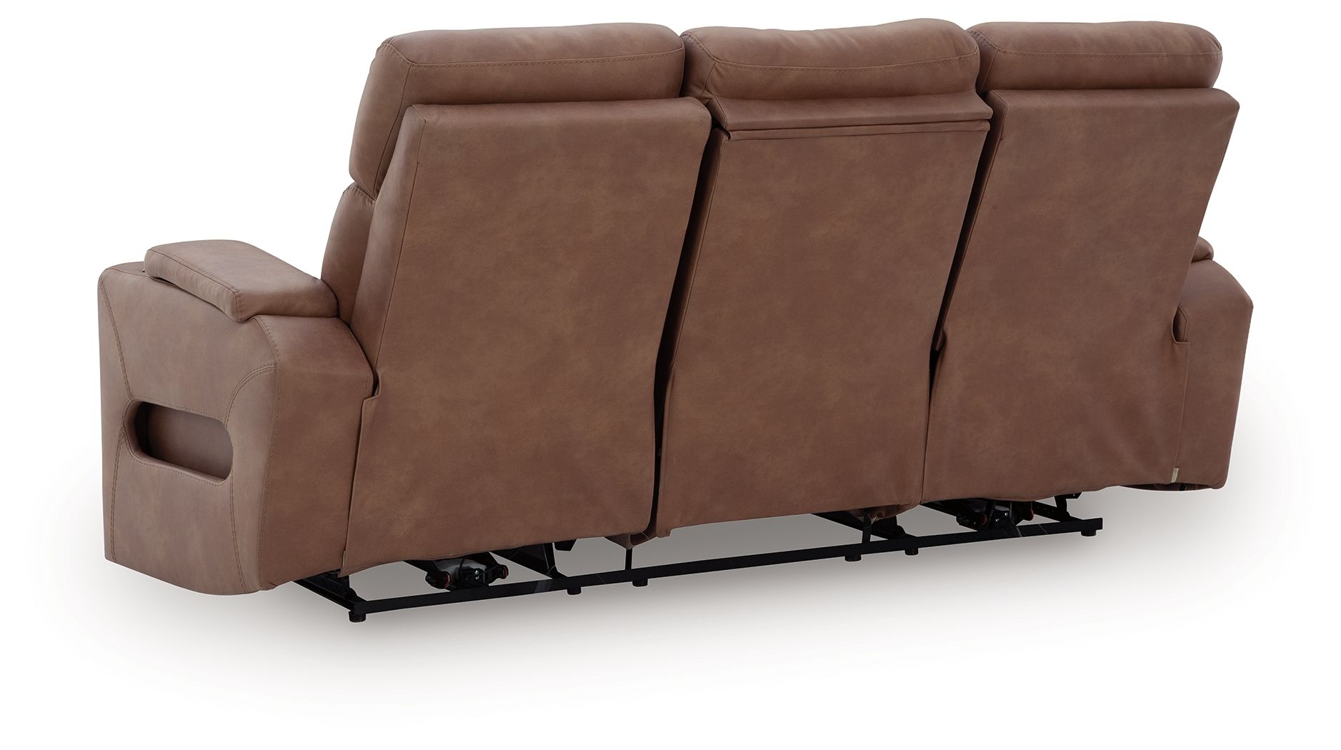 Clean - Slate - Caramel - Power Reclining Sofa / Adj Headrest - Hornell Furniture Outlet