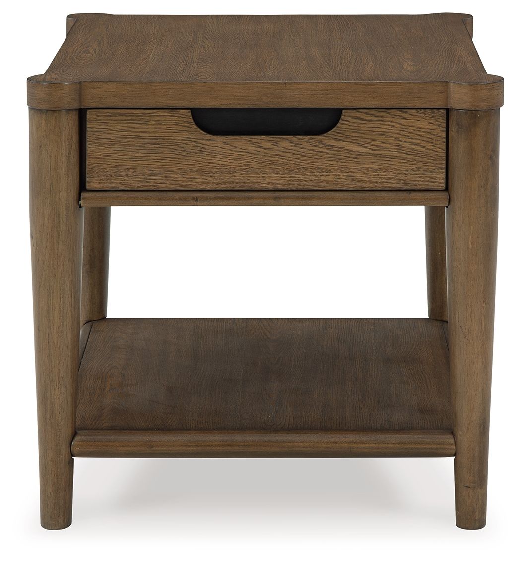 Roanhowe - Brown - Rectangular End Table - Hornell Furniture Outlet