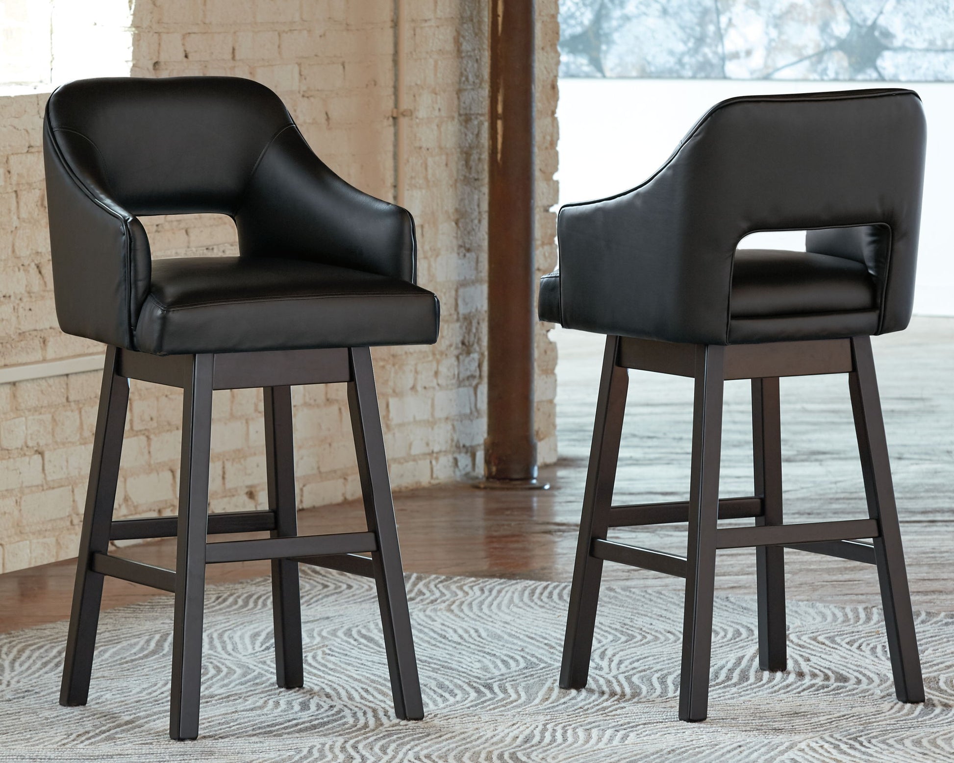 Tallenger - Upholstered Swivel Barstool (Set of 2) - Hornell Furniture Outlet