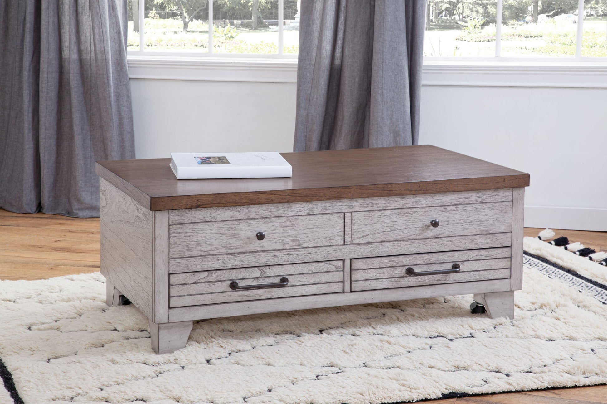 Bear Creek - Lift Top Cocktail - White - Hornell Furniture Outlet