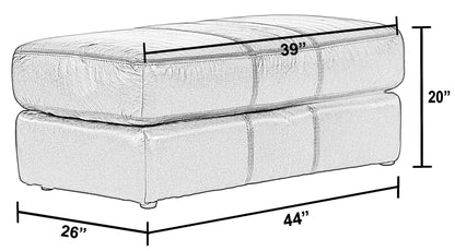 Pavia - Top Grain Italian Leather Match Ottoman - Cocoa - Hornell Furniture Outlet