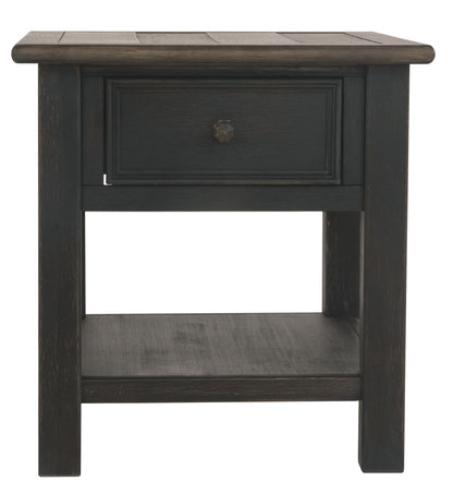 Tyler Creek - Grayish Brown / Black - Rectangular End Table - Hornell Furniture Outlet