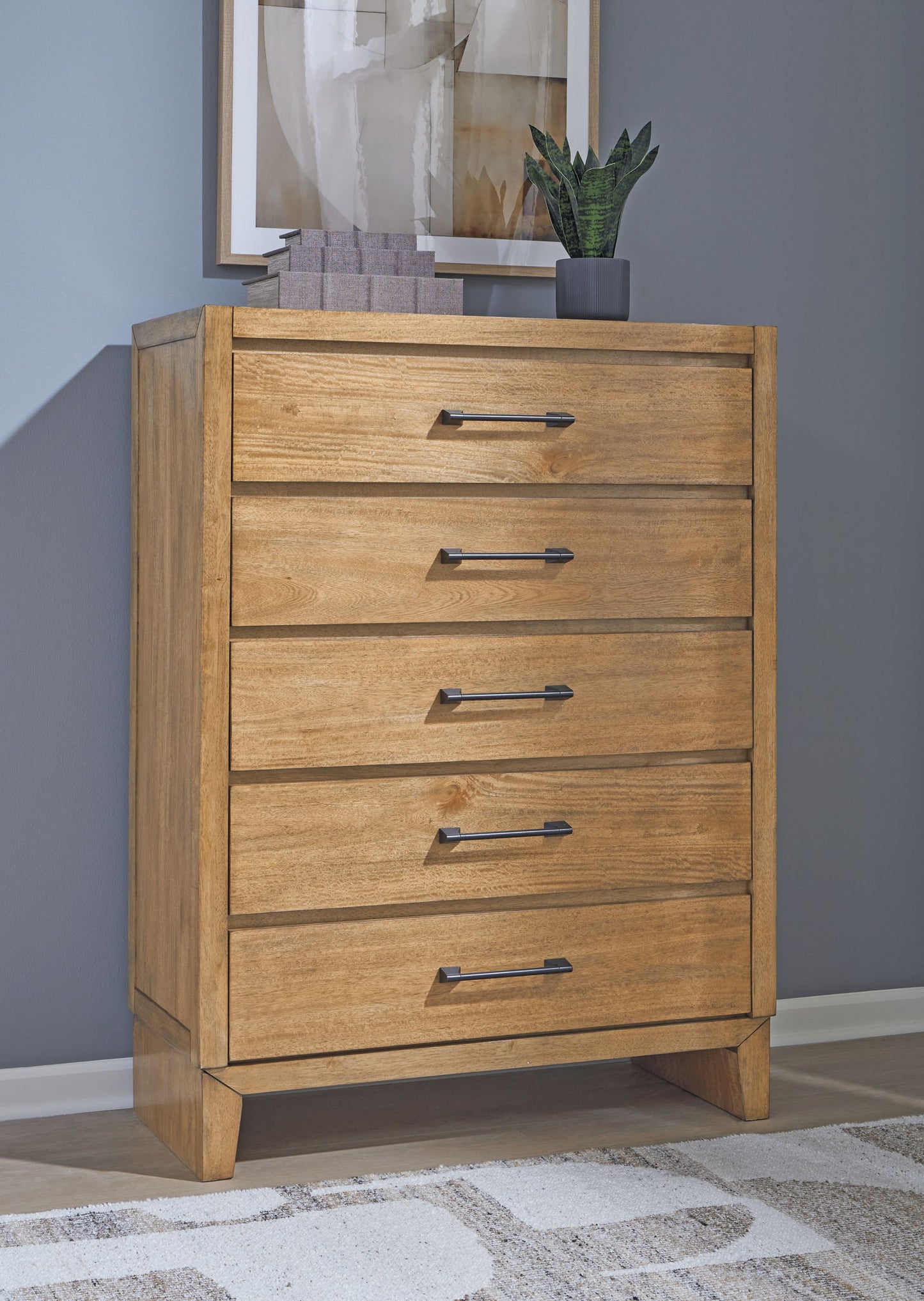 Sherbana - Light Brown - Five Drawer Chest - Hornell Furniture Outlet