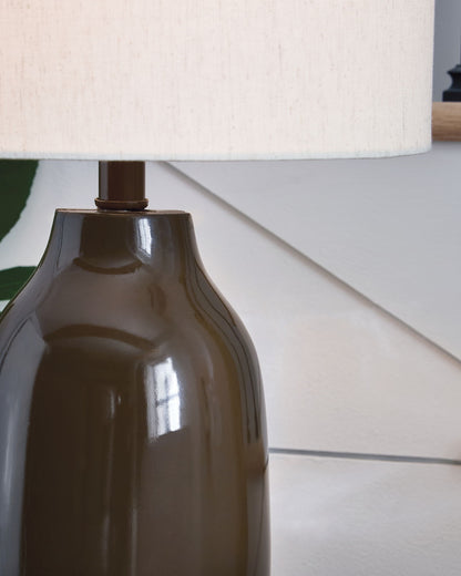 Jyler - Terracotta Table Lamp - Brown - Hornell Furniture Outlet