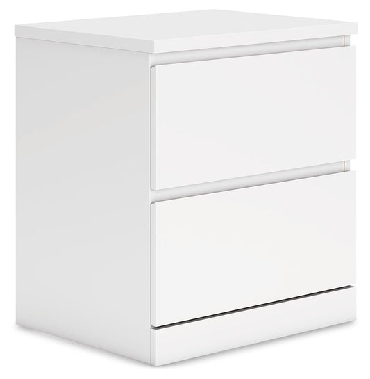Onita - White - Two Drawer Night Stand - Hornell Furniture Outlet