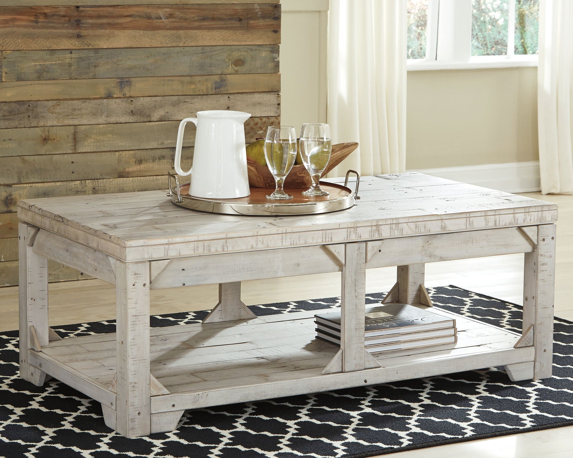 Fregine - Whitewash - Lift Top Cocktail Table - Hornell Furniture Outlet