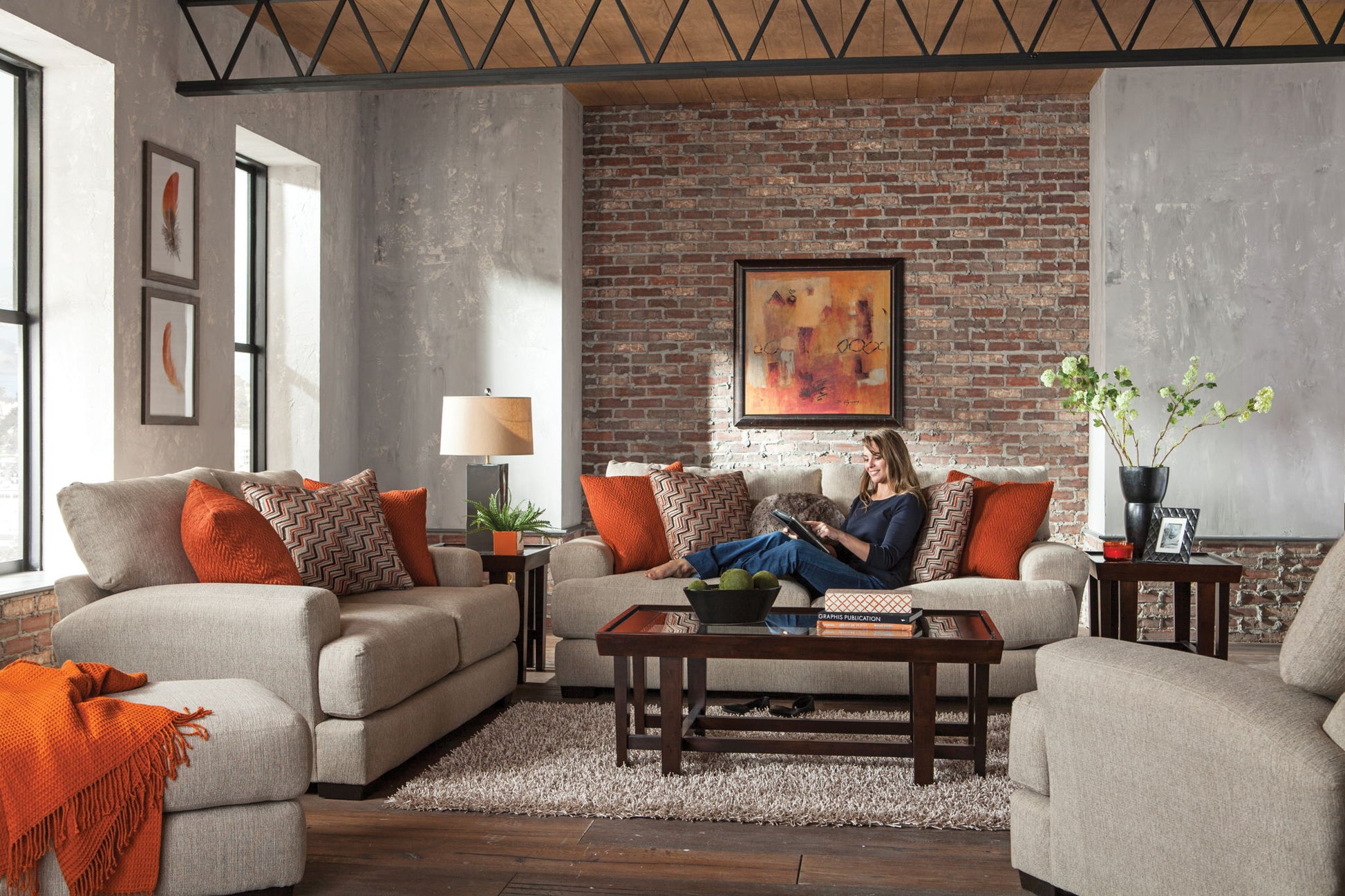 Ava Sectional - Loveseat With USB Port - Hornell Furniture Outlet