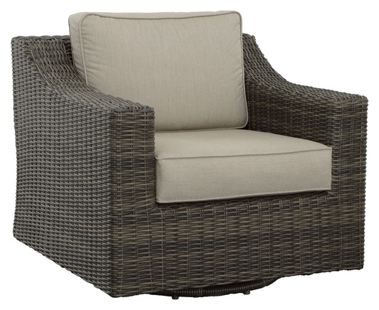 Jones - Outdoor Swivel Lounge Chair (Set of 2) - Brown - Hornell Furniture Outlet