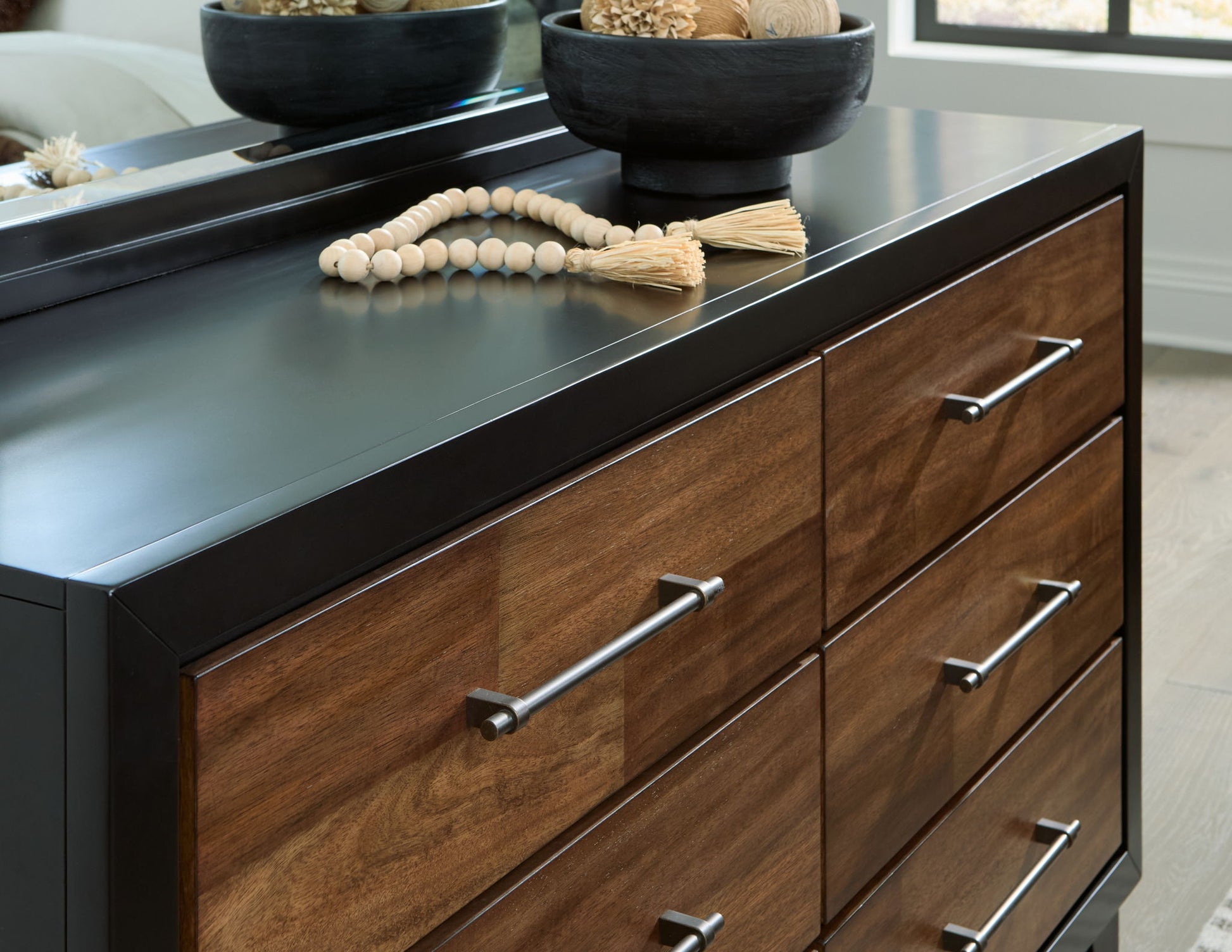 Kraeburn - Brown / Black - Dresser And Mirror - Hornell Furniture Outlet