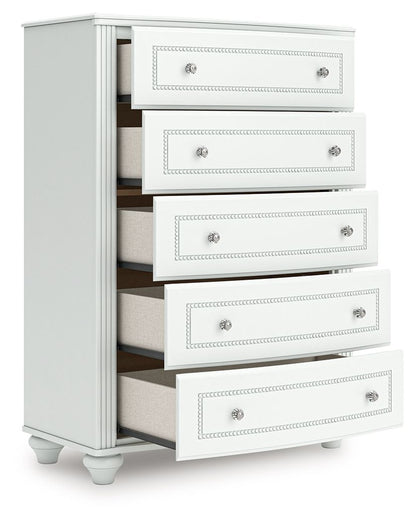 Kozlani - Five Drawer Chest - White - Hornell Furniture Outlet