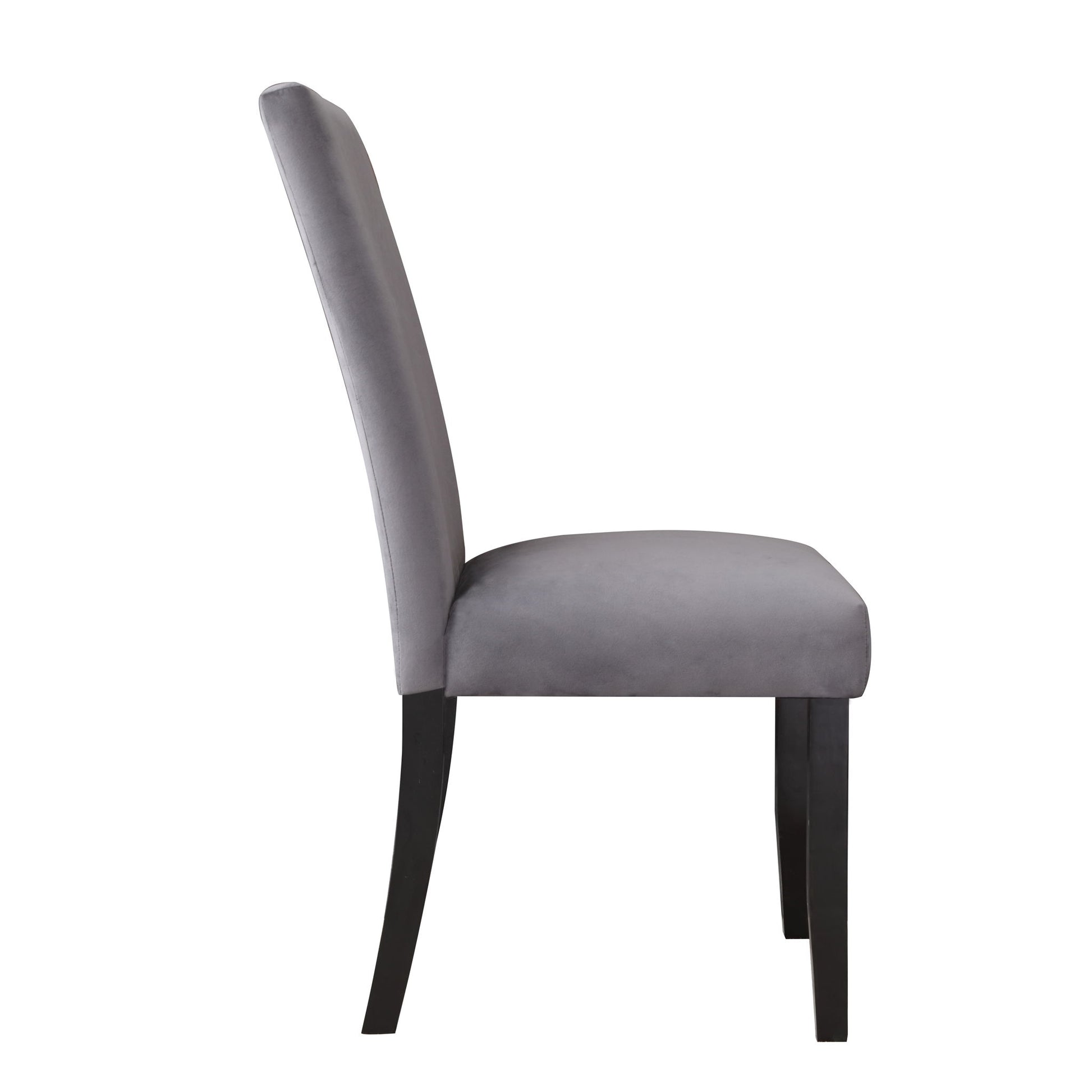 Napoli - Velvet Side Chair (Set of 2) - Gray - Hornell Furniture Outlet