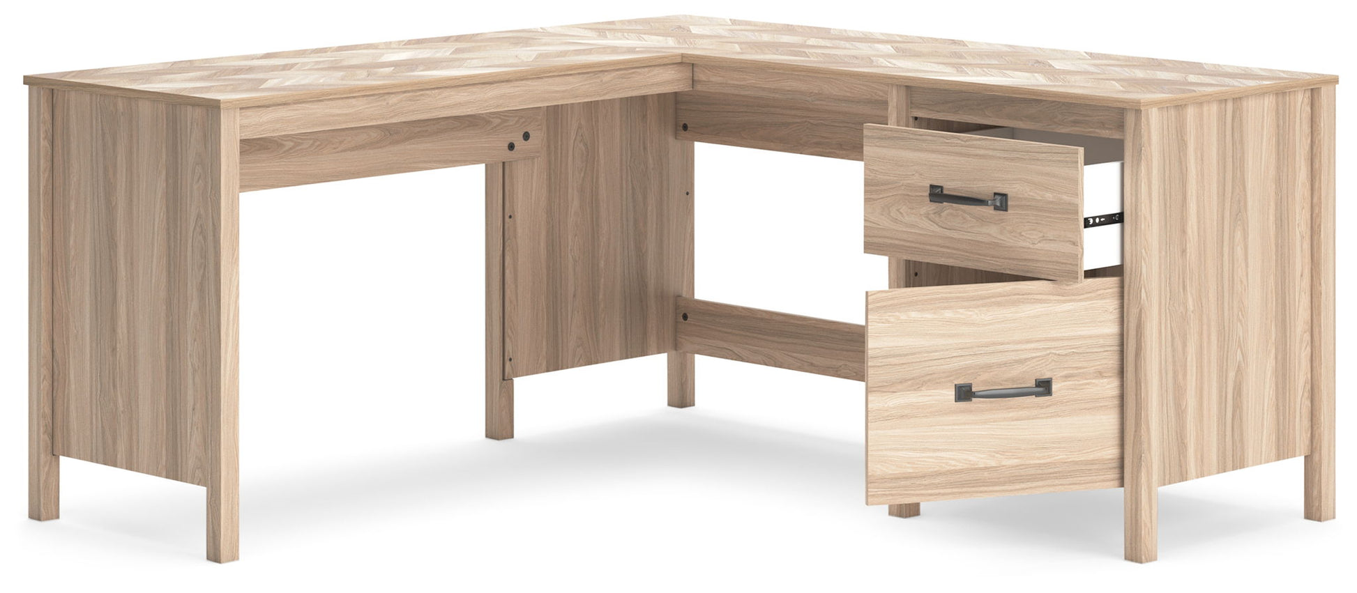 Battelle - Tan - 60" Home Office Desk With Return - Hornell Furniture Outlet